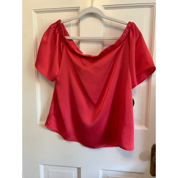 NWT International Concepts Satin Pink Oversized Blouse Top Women's S Holiday - Picture 1 of 8